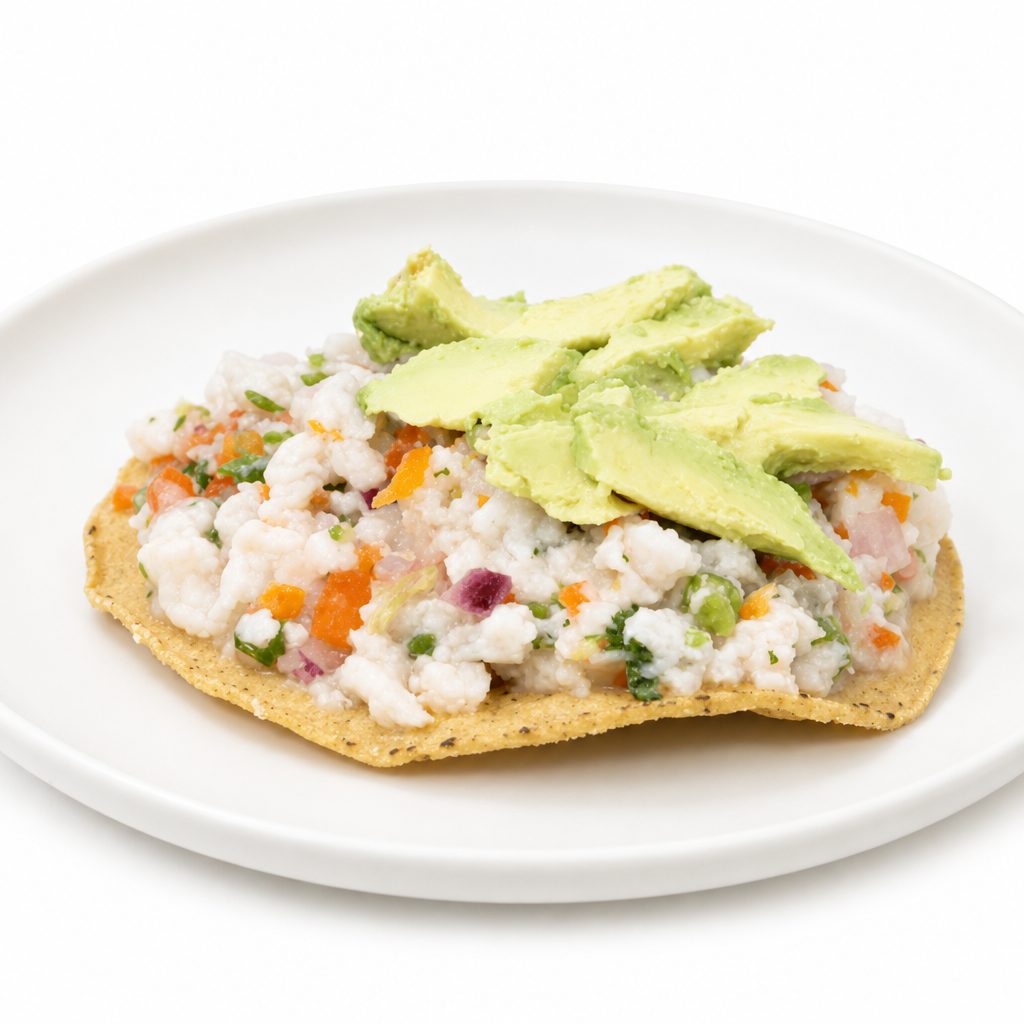 Tostada de Ceviche (Shrimp).